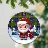 Fergusson Modern Tartan Christmas Ceramic Ornament - Santa Claus In Kilt Style